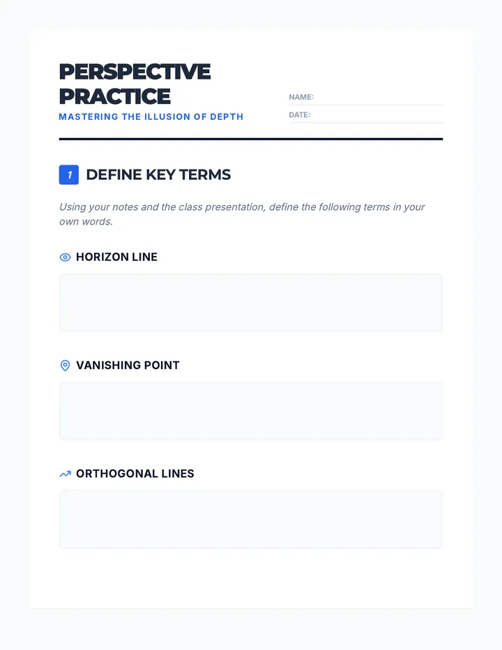 Perspective Practice Worksheet