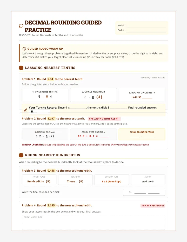 Decimal Rounding Guided Practice