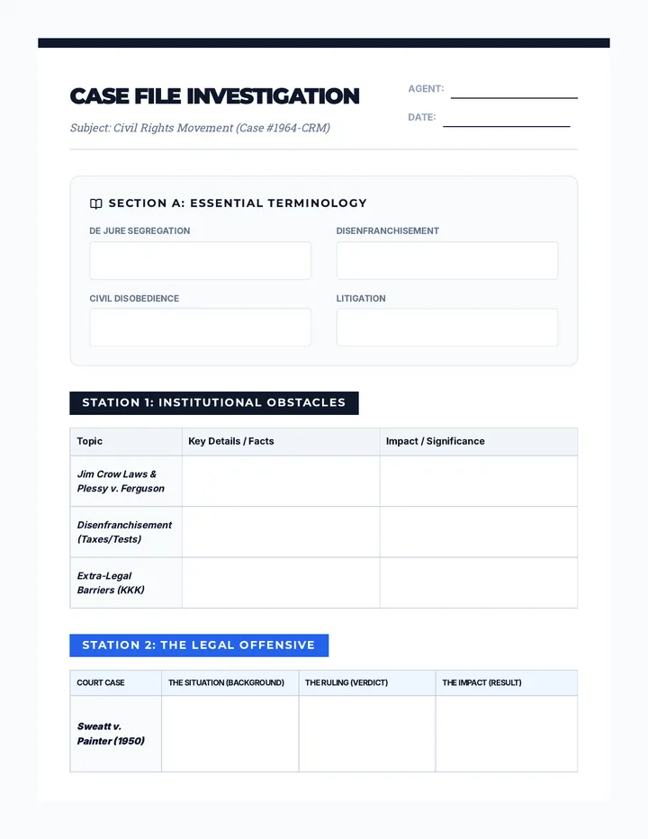 Justice Gallery Investigation Worksheet