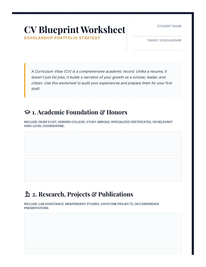 CV Blueprint Worksheet