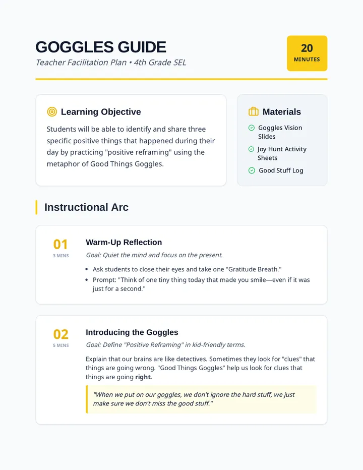 Goggles Guide Teacher Guide