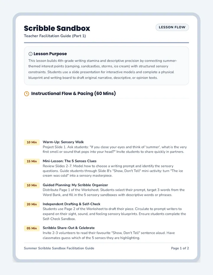 Scribble Sandbox Teacher Guide