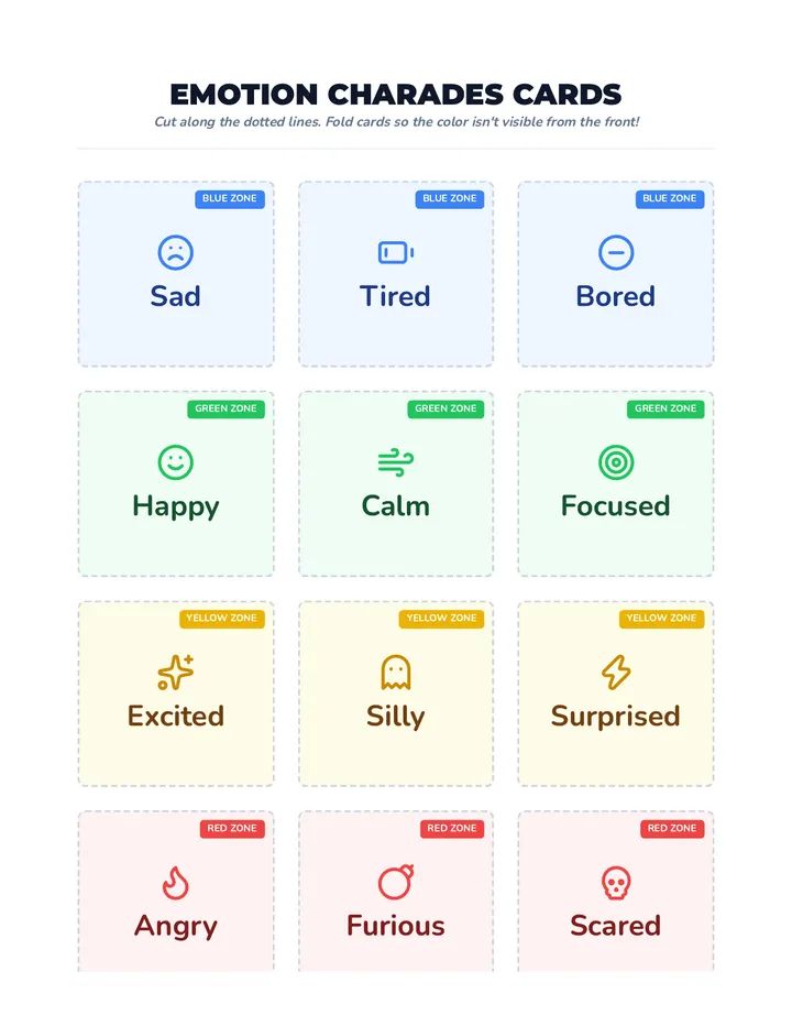 Emotion Charades Cards