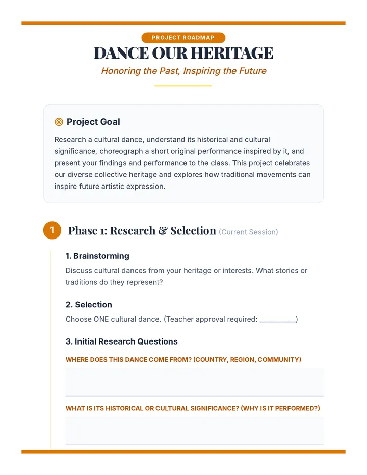 Heritage Dance Project Guide