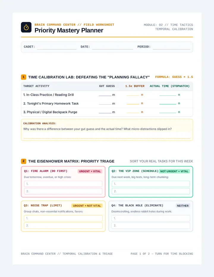Priority Mastery Planner
