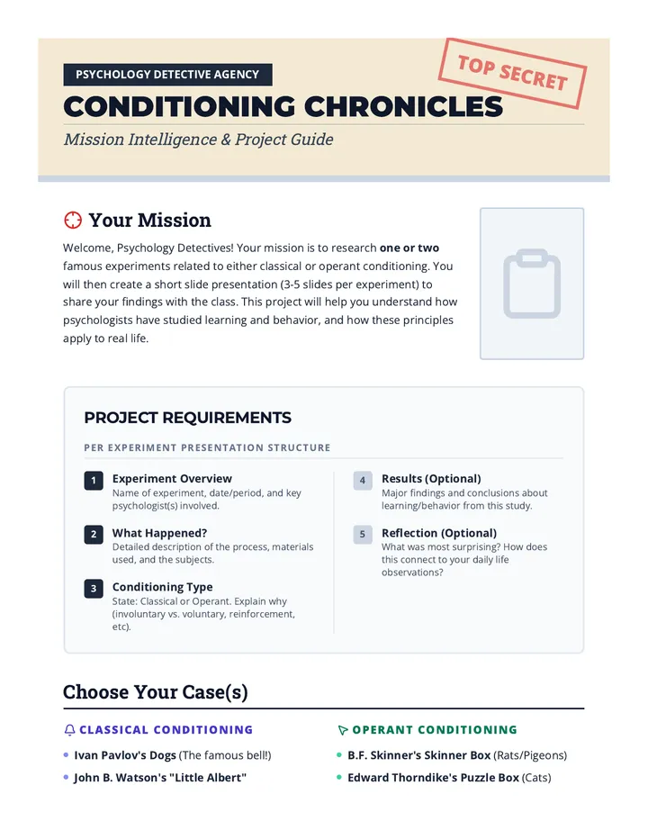 Conditioning Chronicles Project Guide