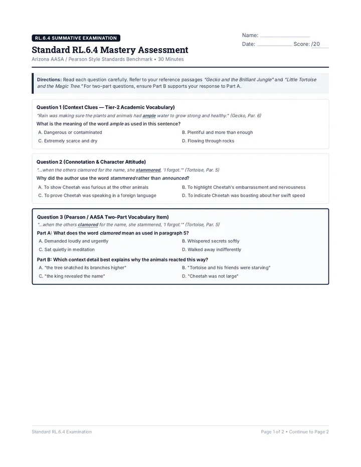 Mastery Exam Assessment
