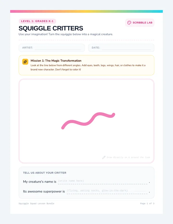 Squiggle Squad Worksheets