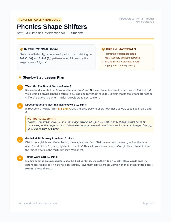 Shape Shifter Teacher Guide
