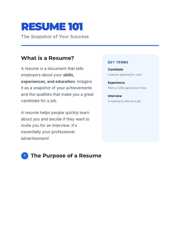 Resume Reading Material