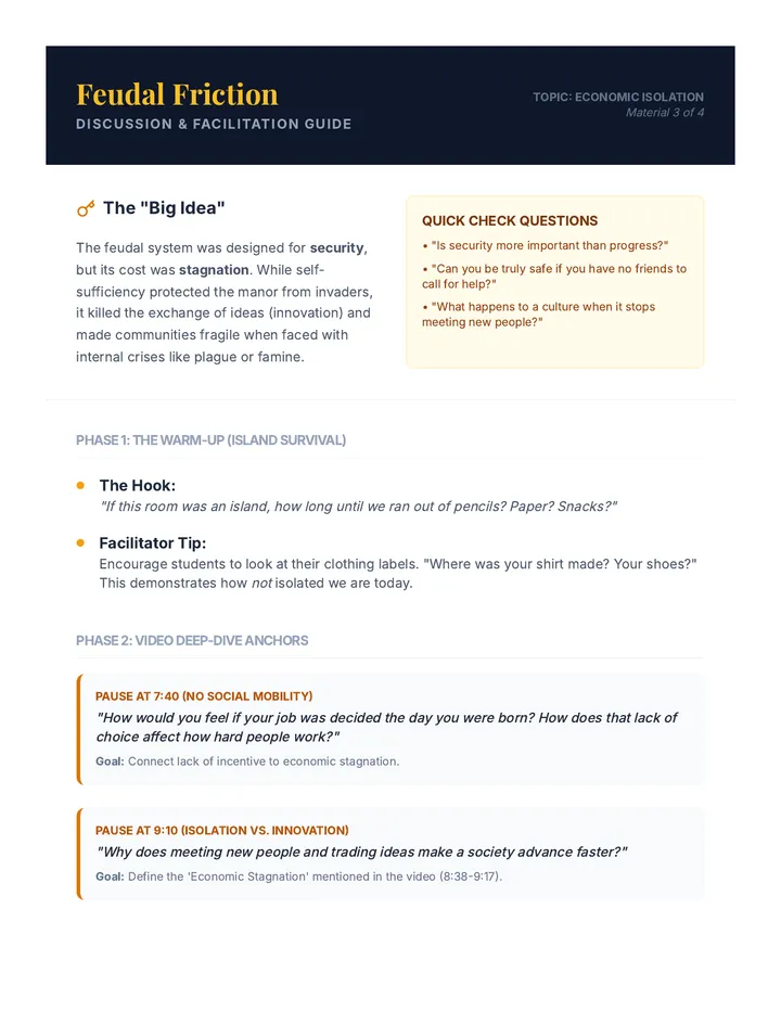 Feudal Friction Discussion Guide