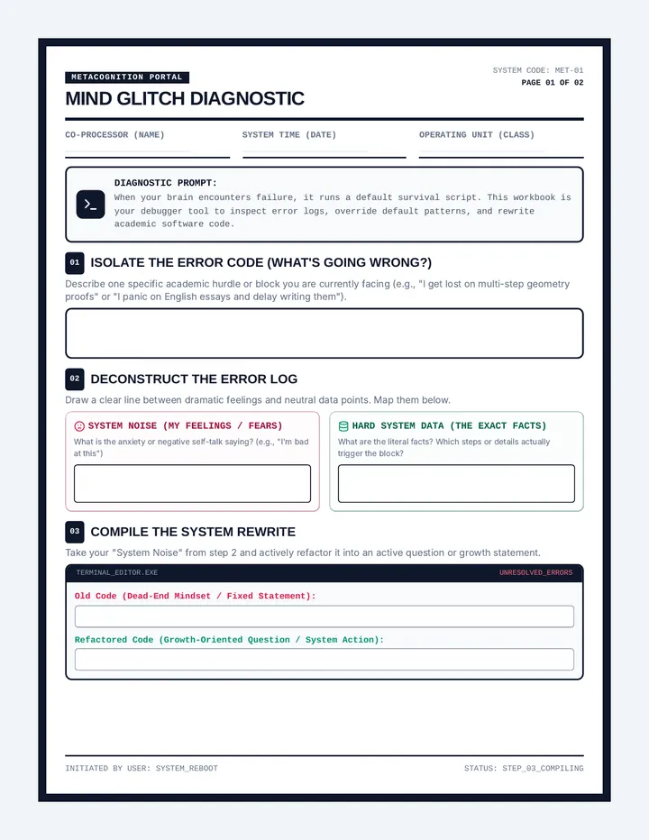 Mind Glitch Worksheet