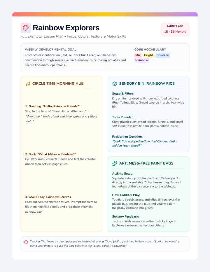 Rainbow Explorers Lesson Plan