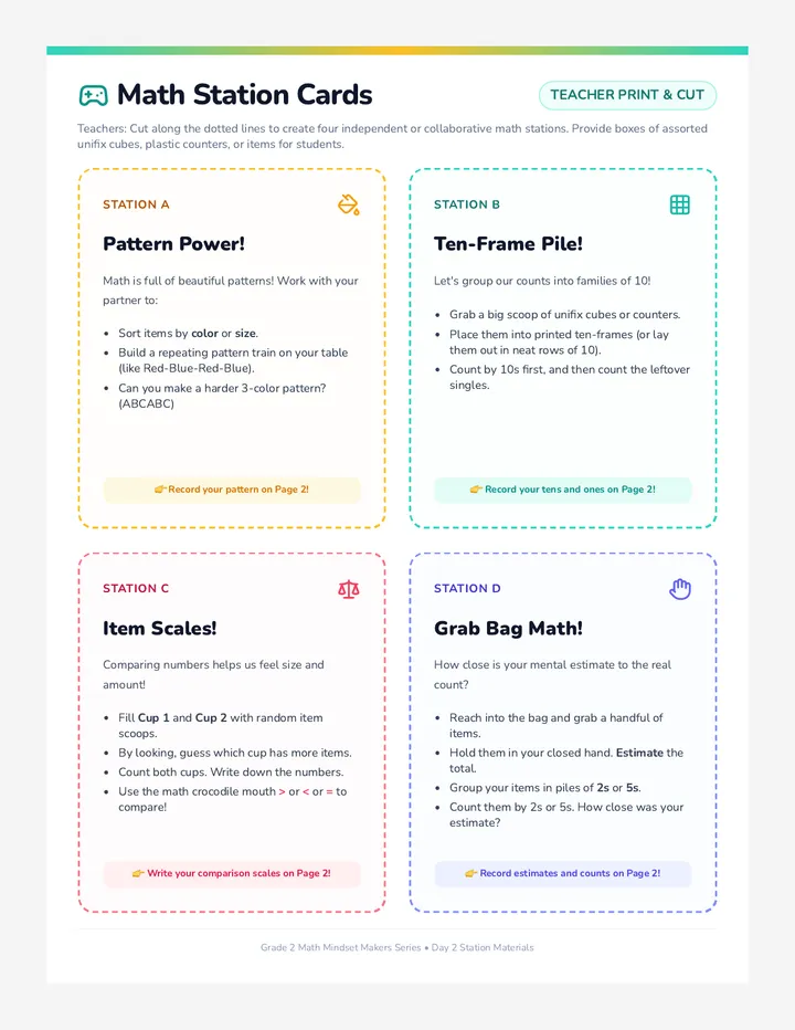 Button Builders Station Cards