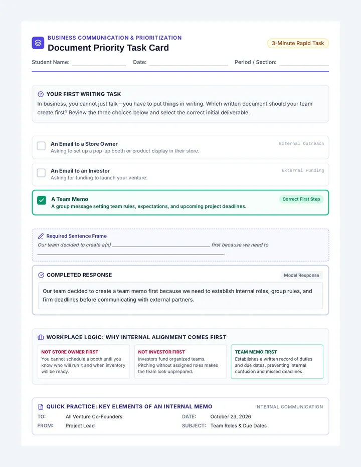 Document Priority Task Card
