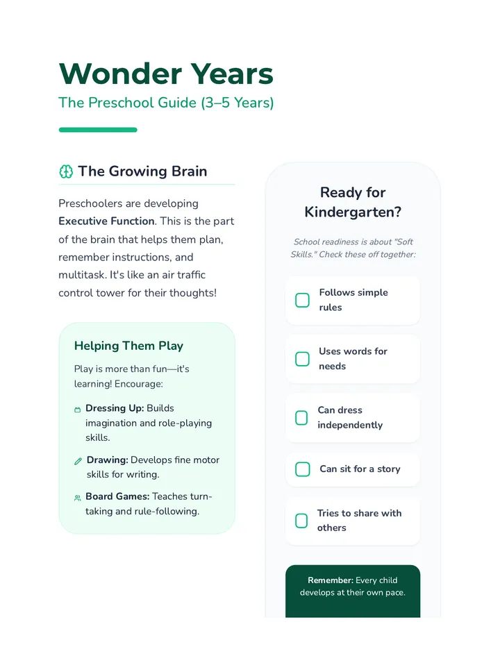 Wonder Years Parent Handout