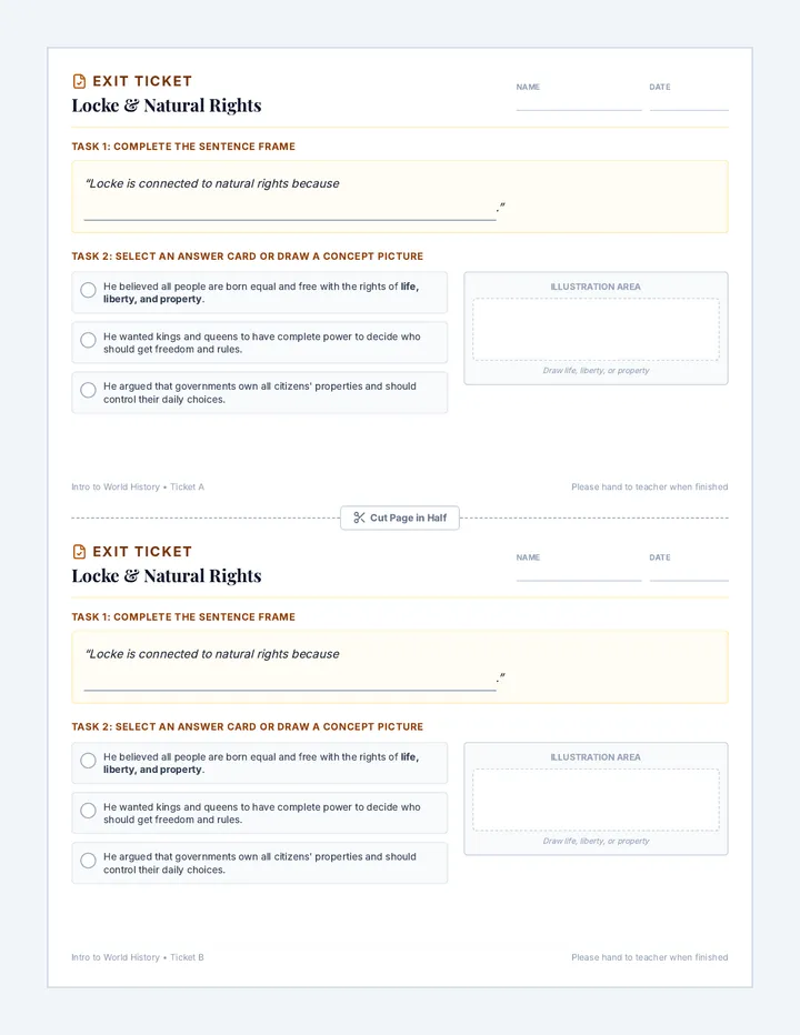Natural Rights Exit Ticket