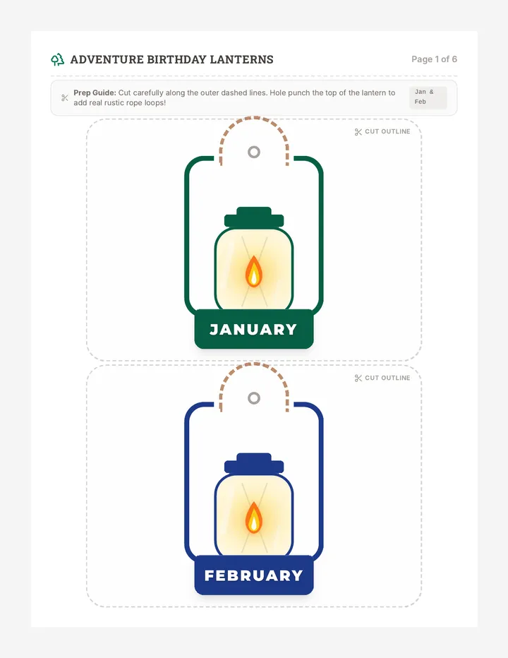 Birthday Lantern Templates