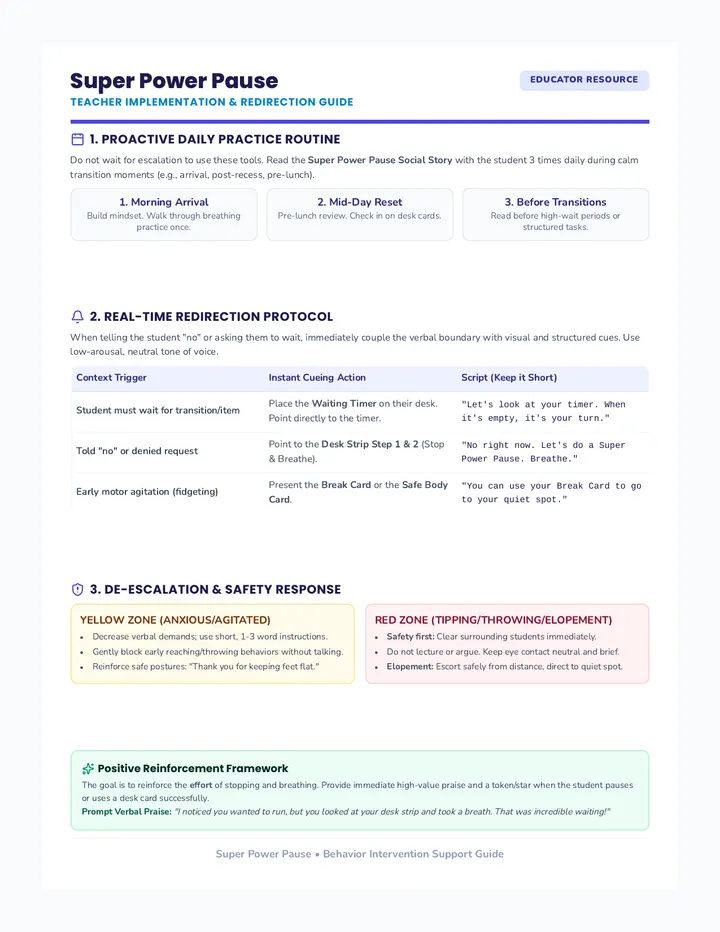 Super Power Pause Teacher Guide