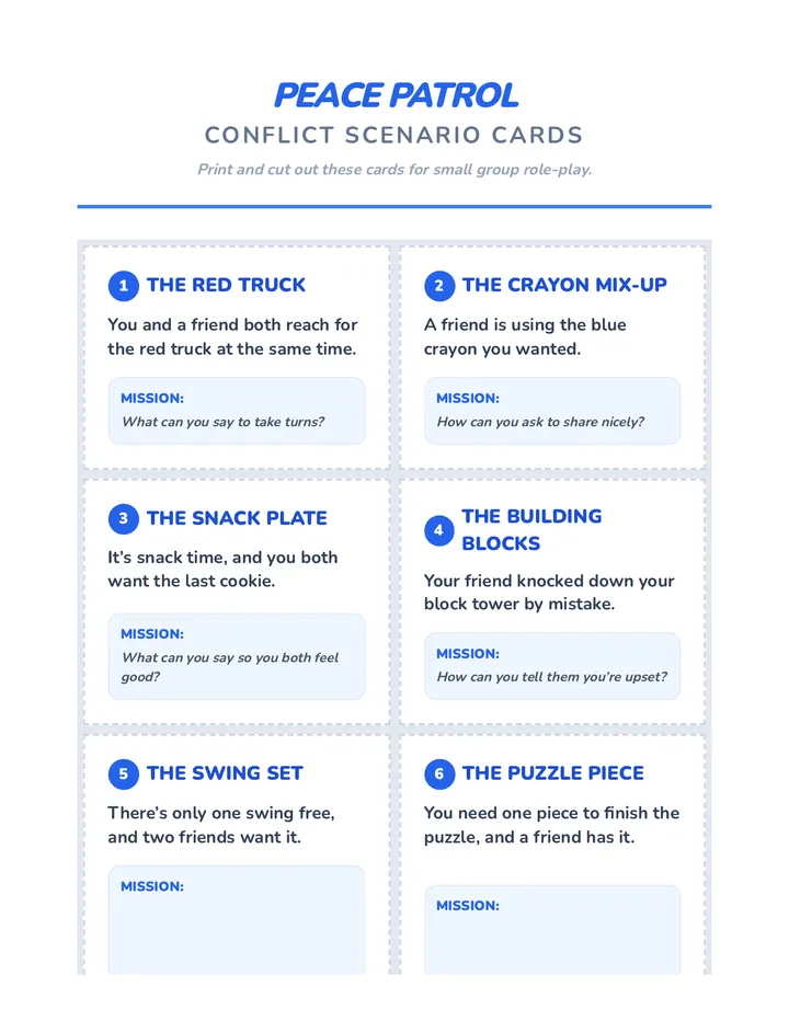 Conflict Scenario Cards