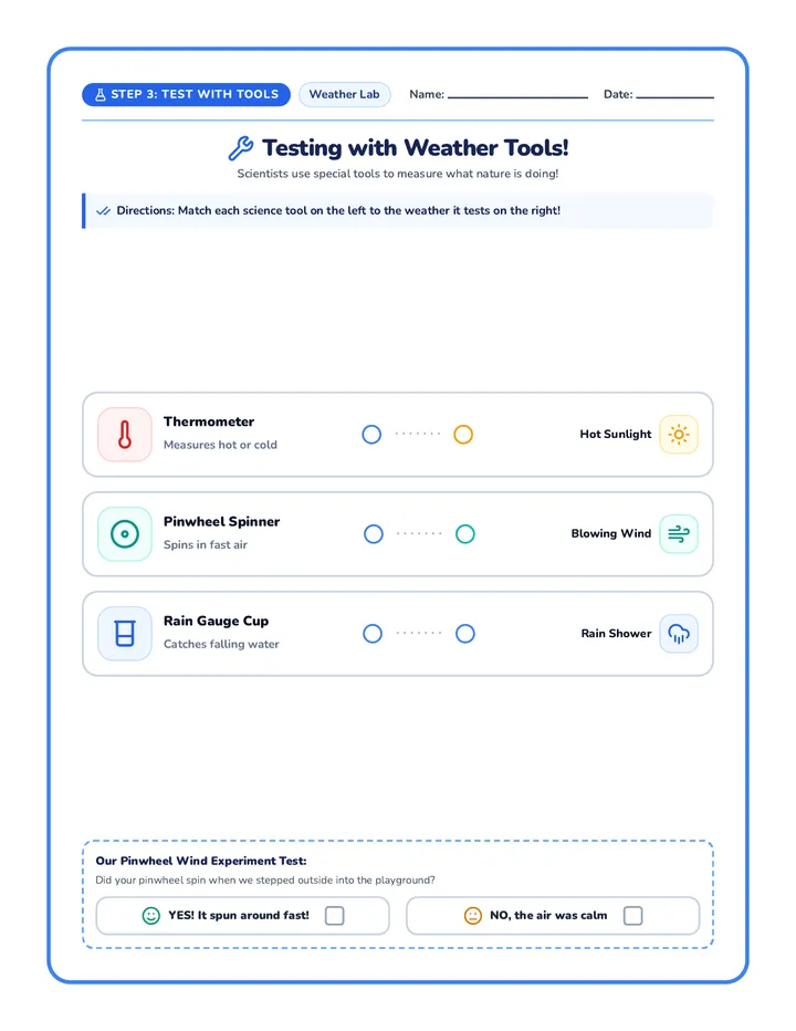 Weather Tools Experiment Worksheet