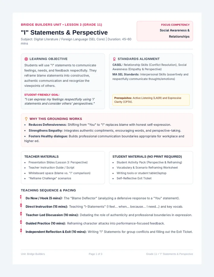 Perspective Statements Teacher Guide