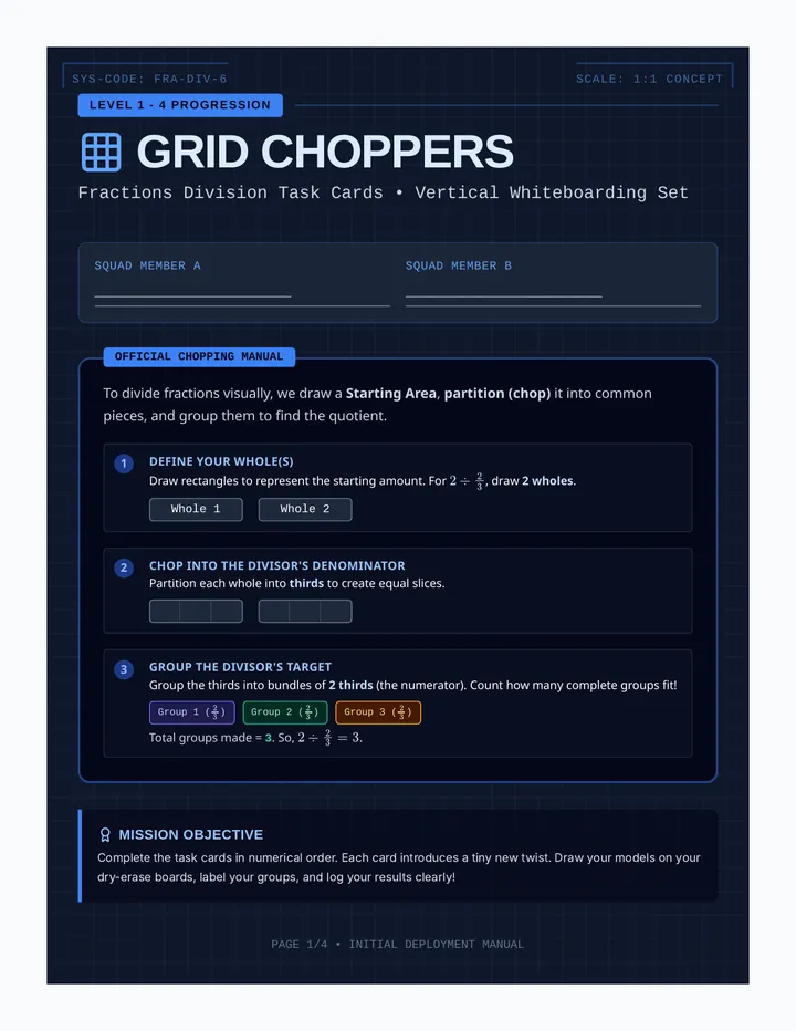 Grid Choppers Task Cards