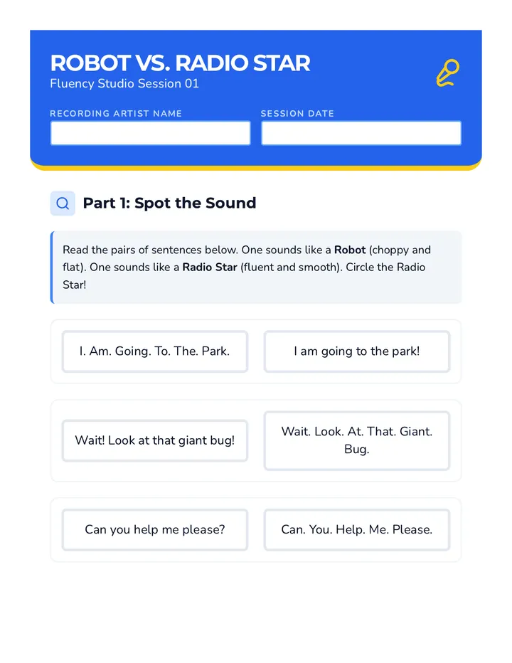 Robot vs Radio Worksheet