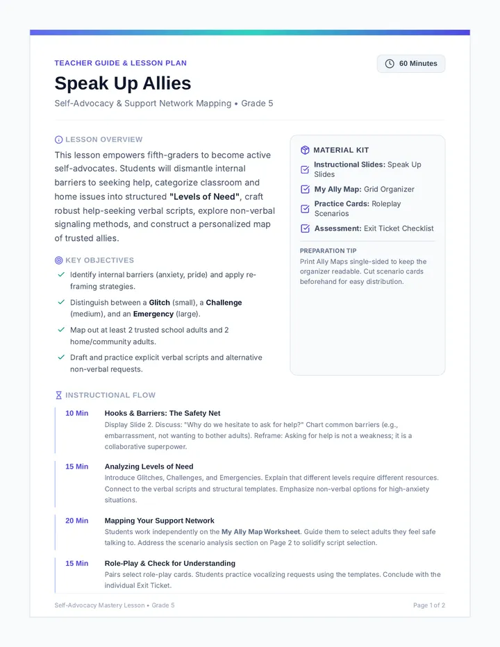 Speak Up Allies Teacher Guide
