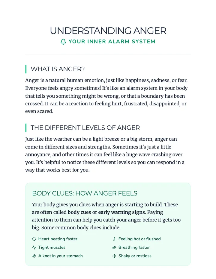 Understanding Anger Reading Student Document