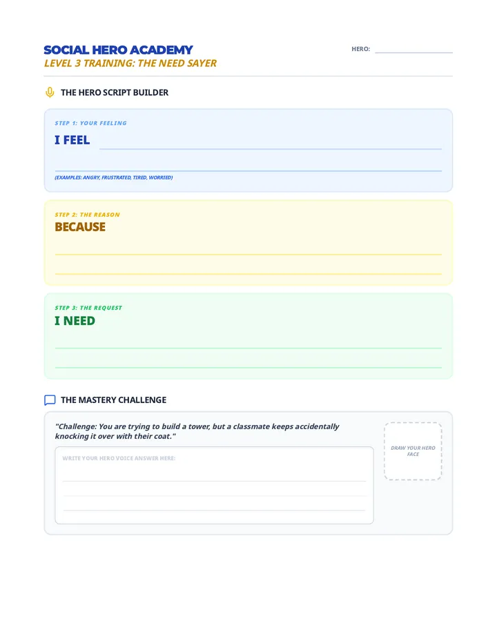 Week 3 The Need Sayer Worksheet