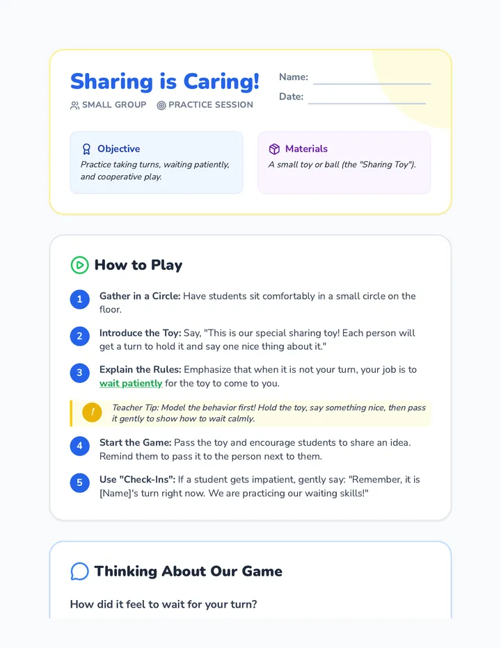 Sharing is Caring Activity