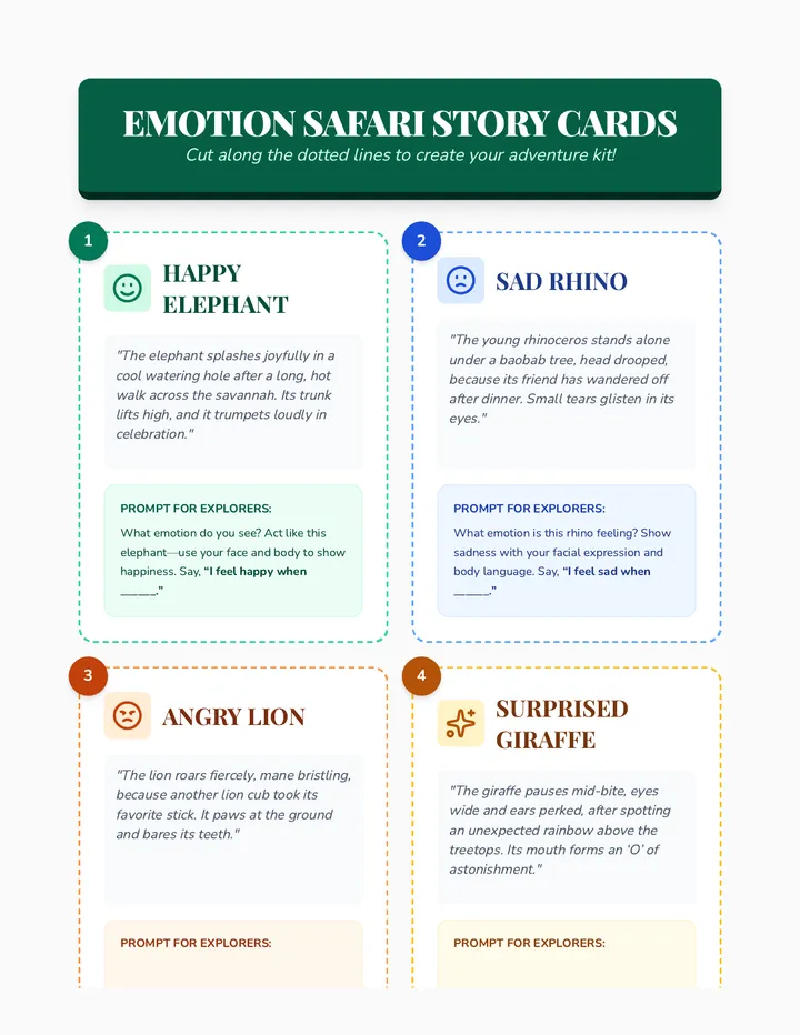 Emotion Safari Story Cards