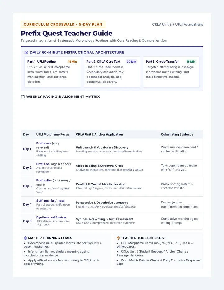 Prefix Quest Teacher Guide