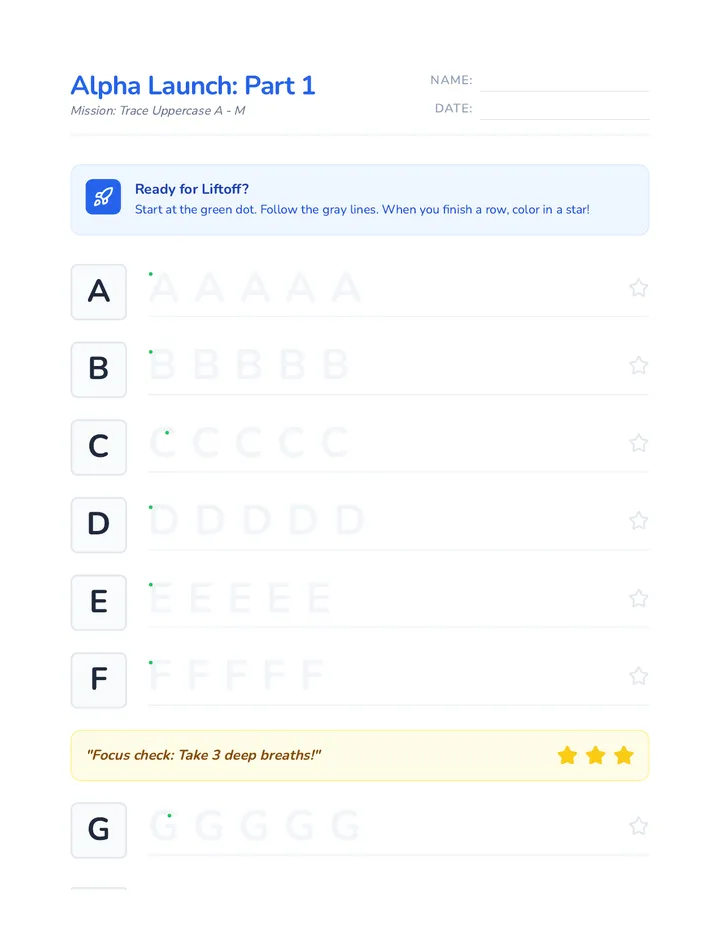 Alpha Launch Part 1 Worksheet