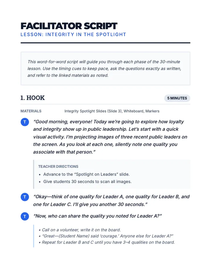 Facilitator Script
