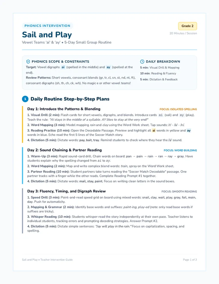 Sail and Play Teacher Guide