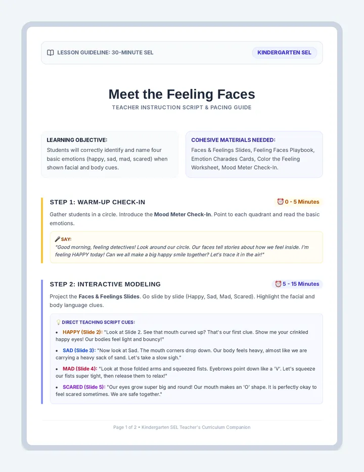 Feeling Faces Teaching Script