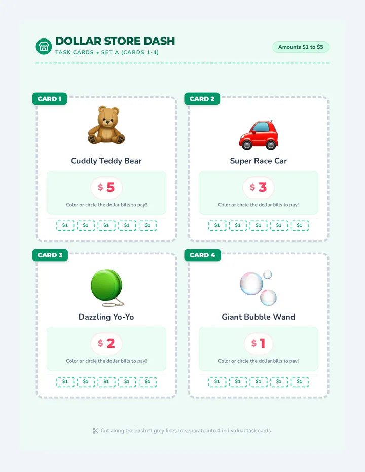 Dash Task Cards