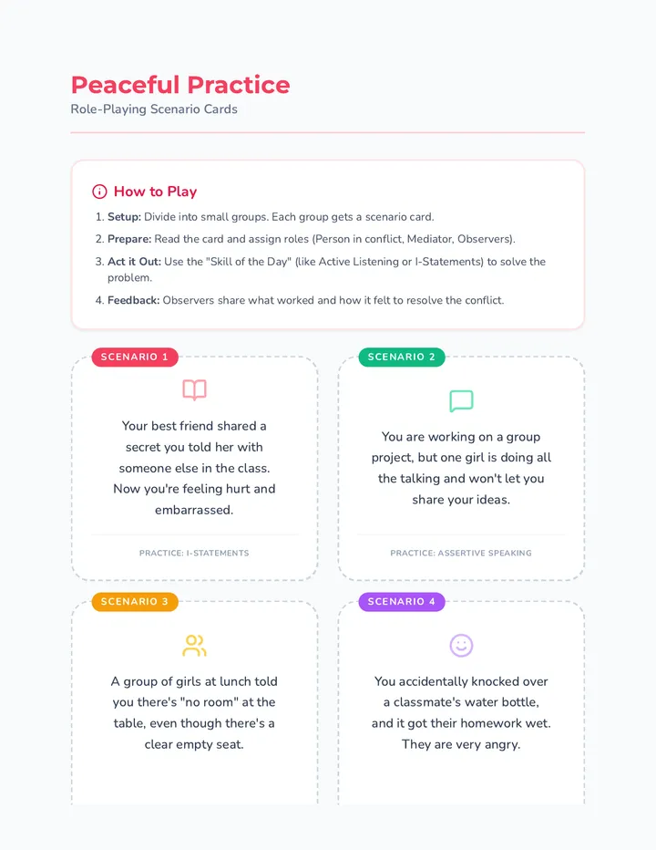 Practice Scenario Cards