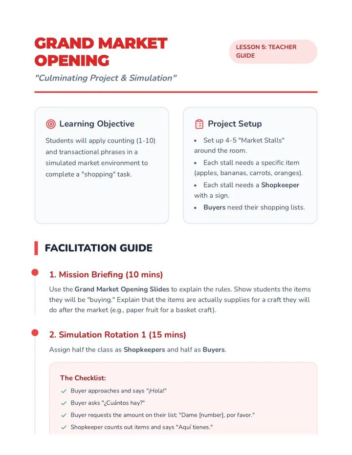 Grand Market Project Teacher Guide 5