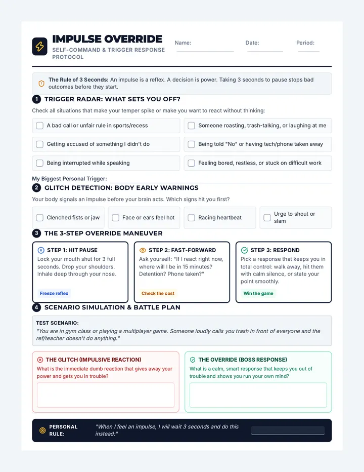 Impulse Override Worksheet