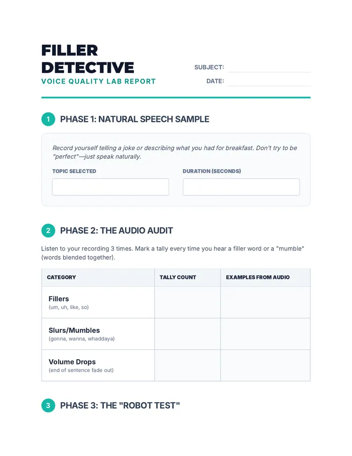 Filler Detective Worksheet