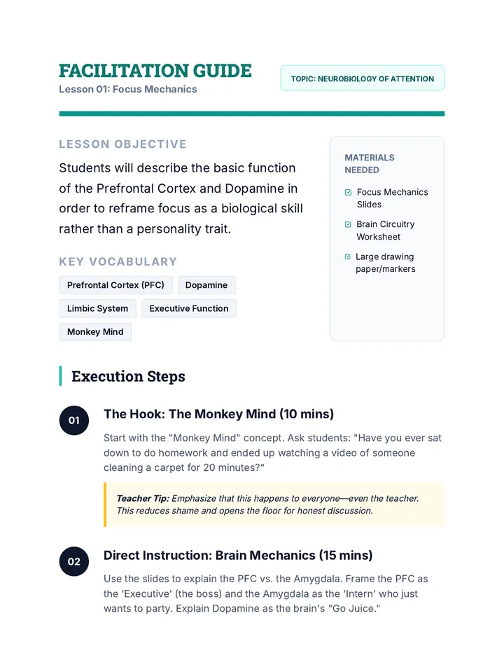 Focus Mechanics Teacher Guide
