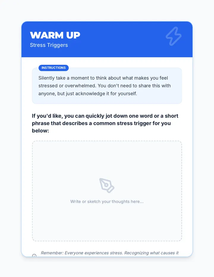 Stress Triggers Warm Up Activity
