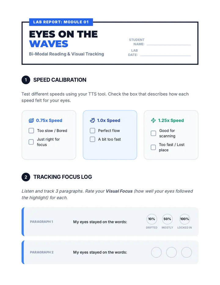 Eyes on the Waves Worksheet