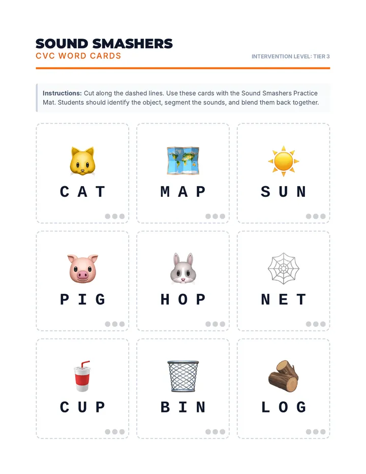 Sound Smashers Word Cards