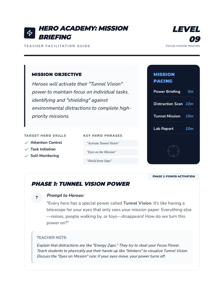 Focus Power Mission Teacher Guide