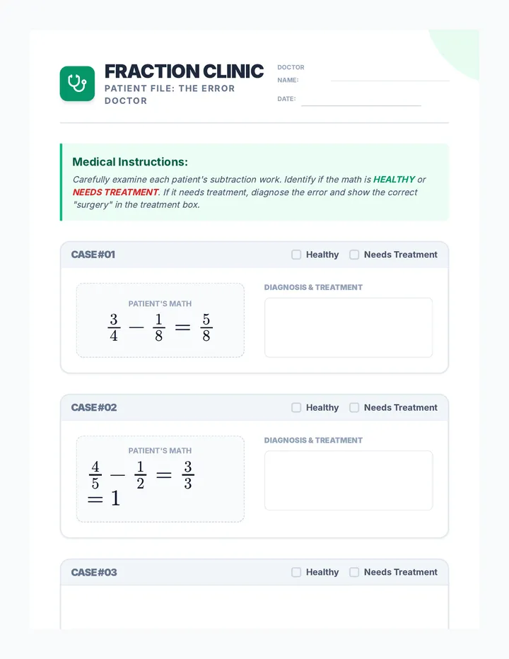 Error Doctor Worksheet
