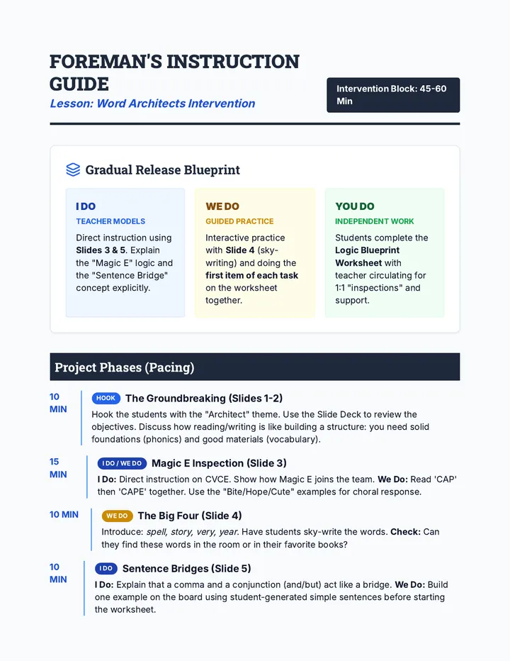 Foremans Instruction Guide